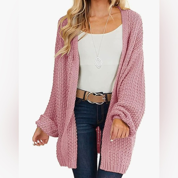 Women's Open Front Chunky Knit Sweater Cardigan NWT - Picture 2 of 7